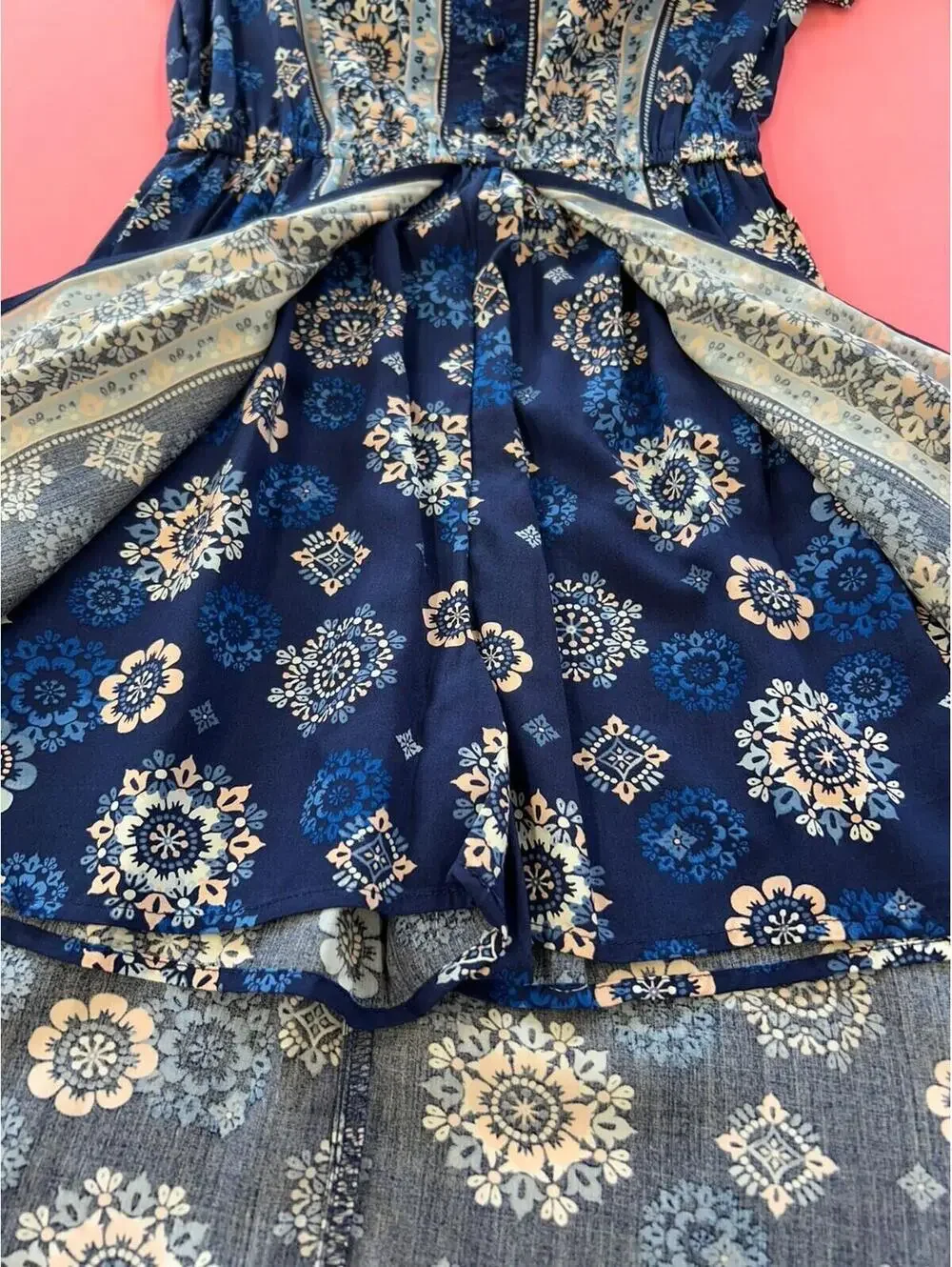 Justice Dress With Shorts.  Blue&Pink Paisley. Elastic Neck&Waist. Size 10. NWT